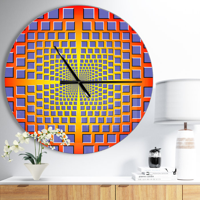 East Urban Home Optical Illusion Contemporary Wall Clock Wayfair